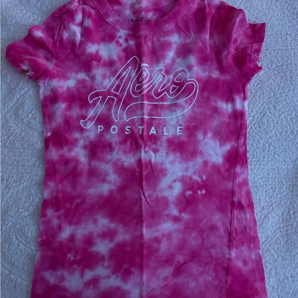 Aeropostale Fuchsia Tie-Dye Tee